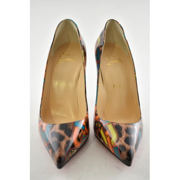 Christian Louboutin Pigalle Follies 100 Black Loubileo Leopard Heel Pump 35.5 - Picture 5 of 12